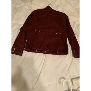 J.Crew Maroon Utility Jacket XXS – Cotton Field Coat with Gold Hardware